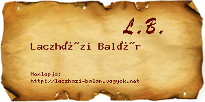 Laczházi Balár névjegykártya